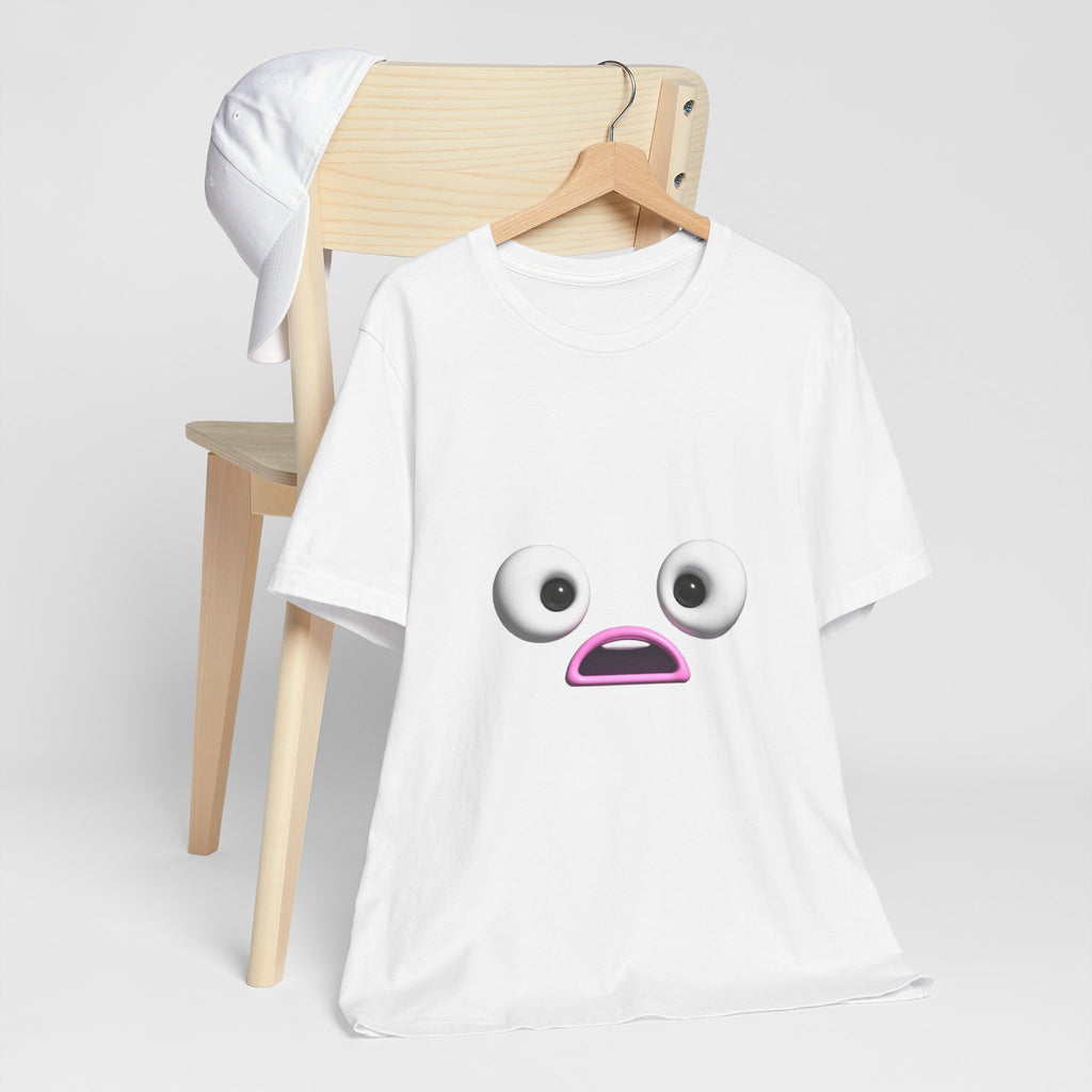 Shocked Face Expression Emoji Face Cute T-Shirt — Funny Minimal Mood Graphic Tee