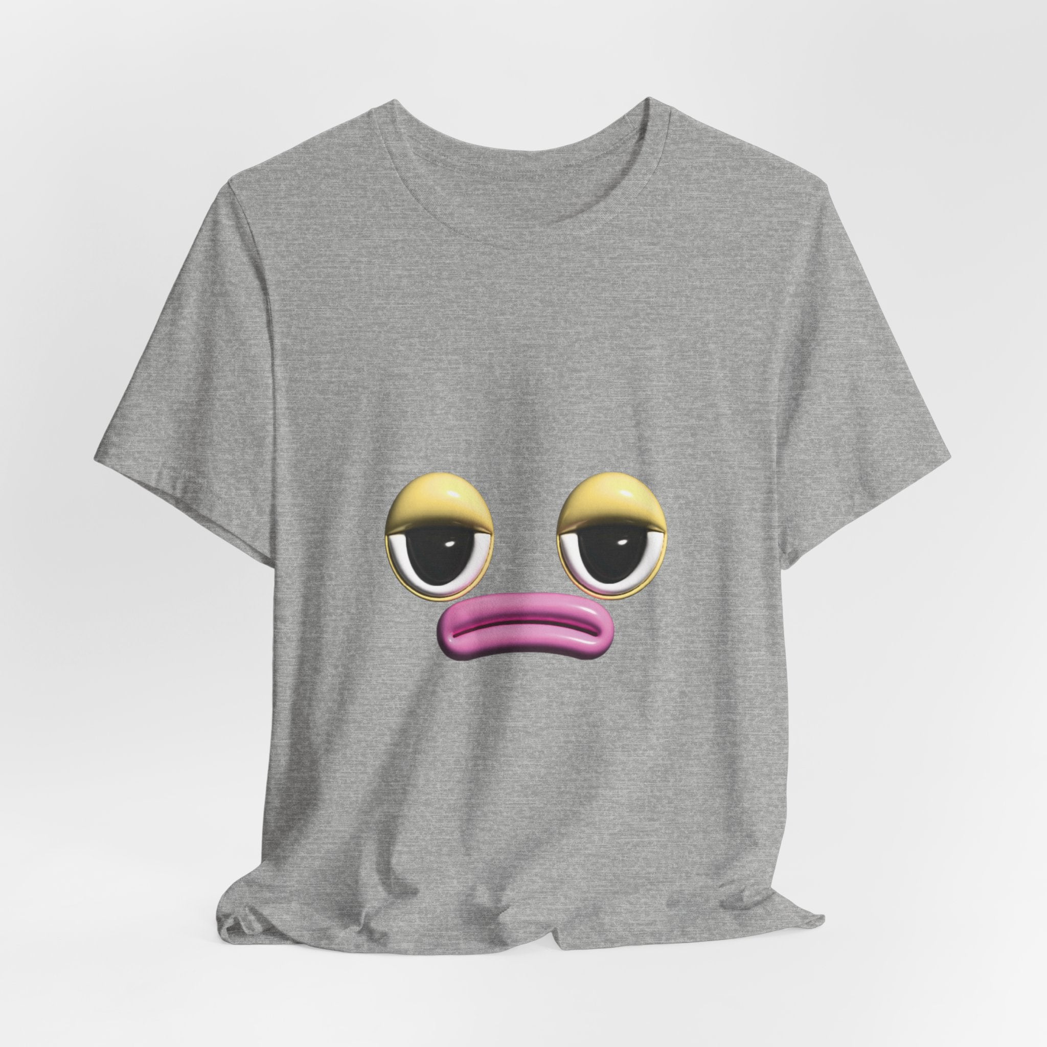 Unimpressed Mood Face T-Shirt – Funny Minimalist Graphic Tee Face