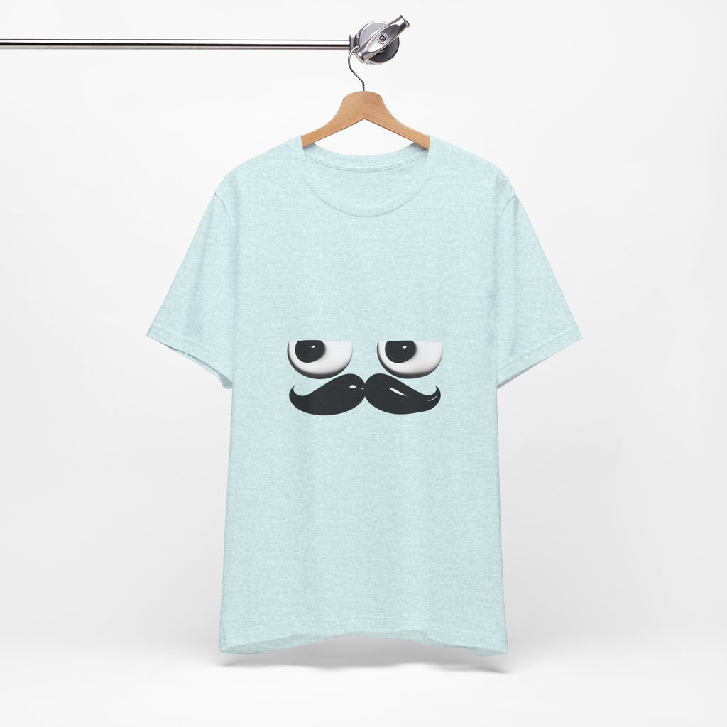 Funny Mustache Eyes T-Shirt – Minimalist Humor Emoji Face Graphic Tee