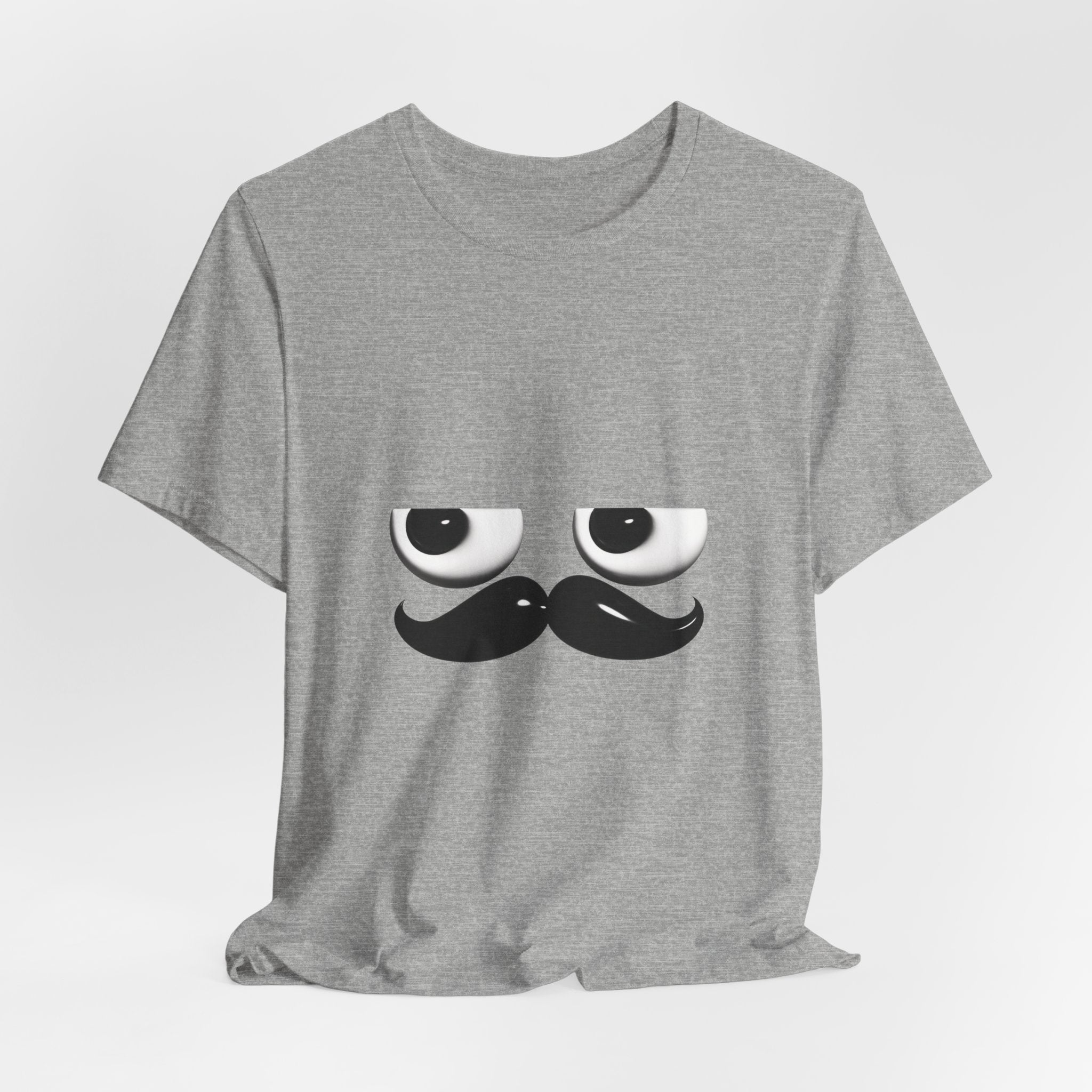 Funny Mustache Eyes T-Shirt – Minimalist Humor Emoji Face Graphic Tee