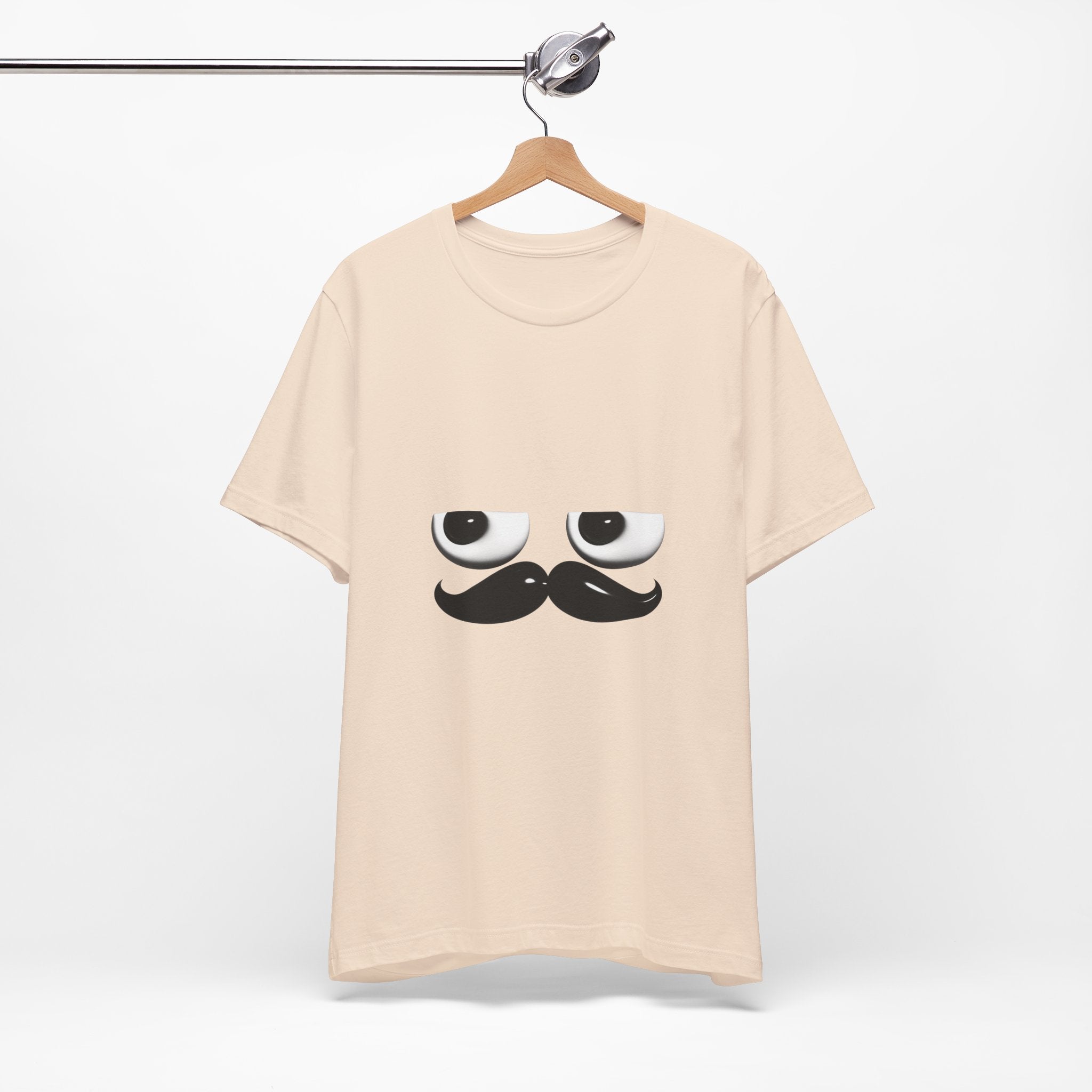 Funny Mustache Eyes T-Shirt – Minimalist Humor Emoji Face Graphic Tee