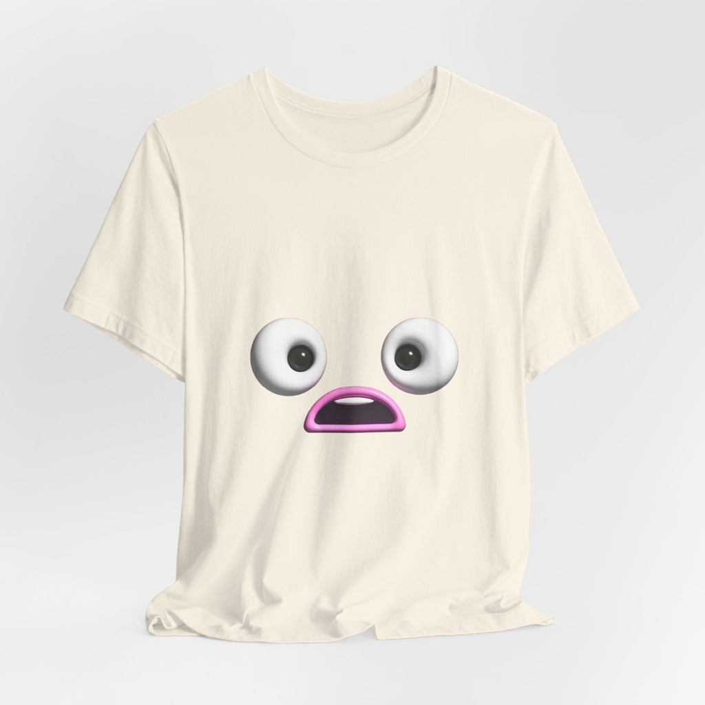 Shocked Face Expression Emoji Face Cute T-Shirt — Funny Minimal Mood Graphic Tee