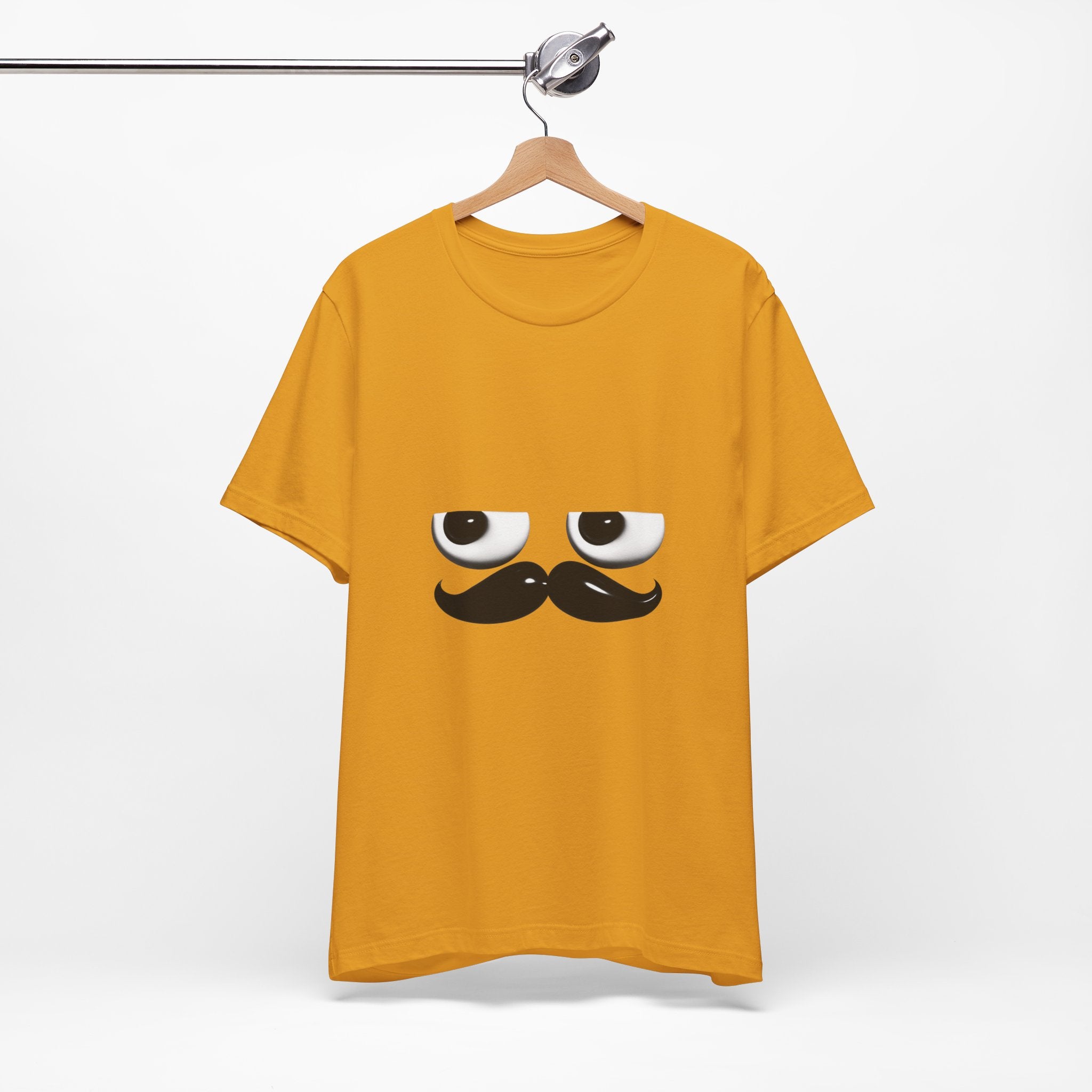Funny Mustache Eyes T-Shirt – Minimalist Humor Emoji Face Graphic Tee