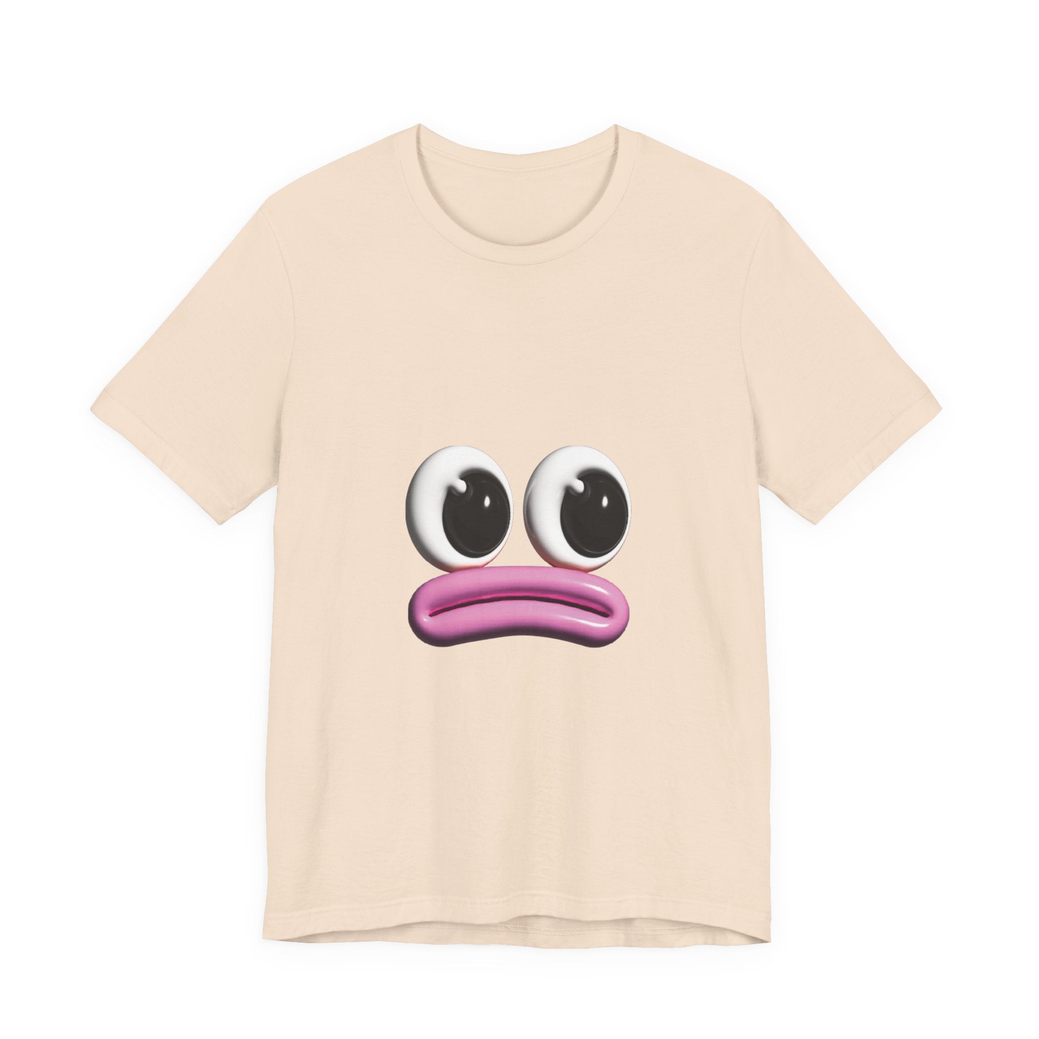 Sad Emoji Face T-Shirt — Cute Pink Pout Graphic Tee