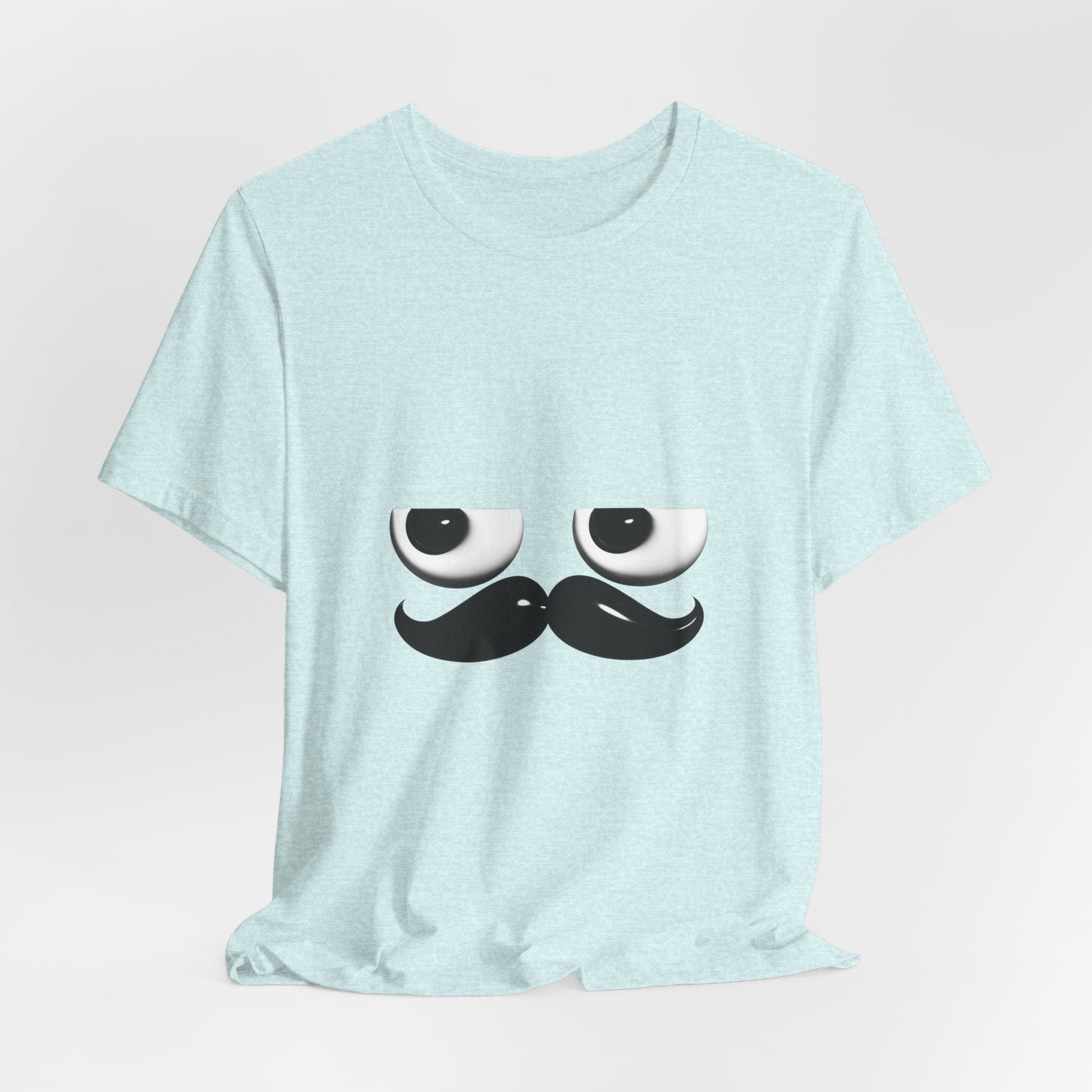 Funny Mustache Eyes T-Shirt – Minimalist Humor Emoji Face Graphic Tee