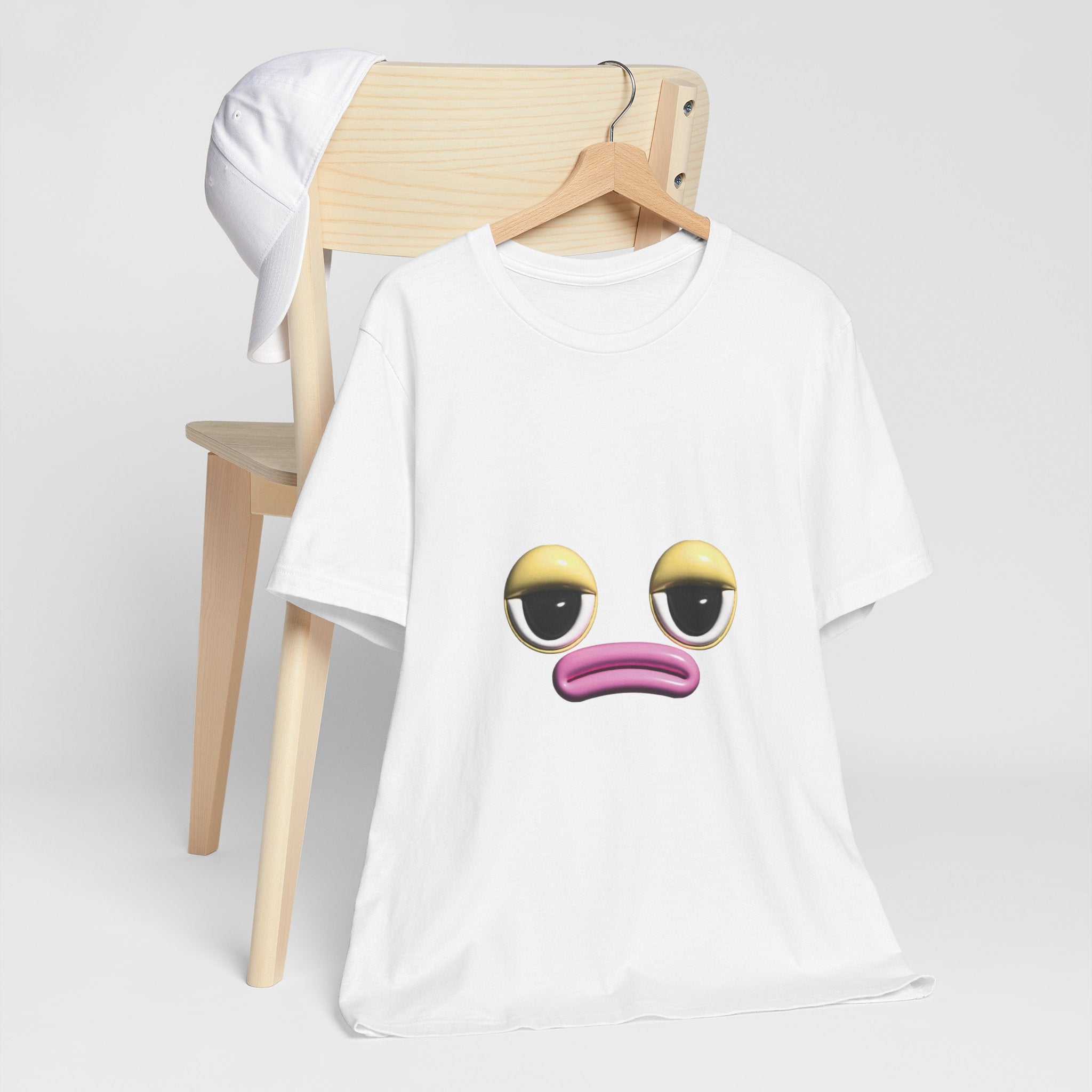 Unimpressed Mood Face T-Shirt – Funny Minimalist Graphic Tee Face