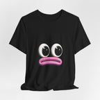 Sad Emoji Face T-Shirt — Cute Pink Pout Graphic Tee