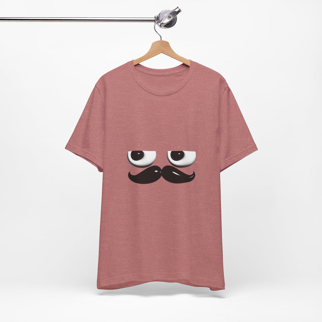 Funny Mustache Eyes T-Shirt – Minimalist Humor Emoji Face Graphic Tee