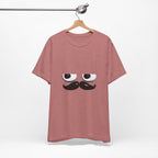 Funny Mustache Eyes T-Shirt – Minimalist Humor Emoji Face Graphic Tee