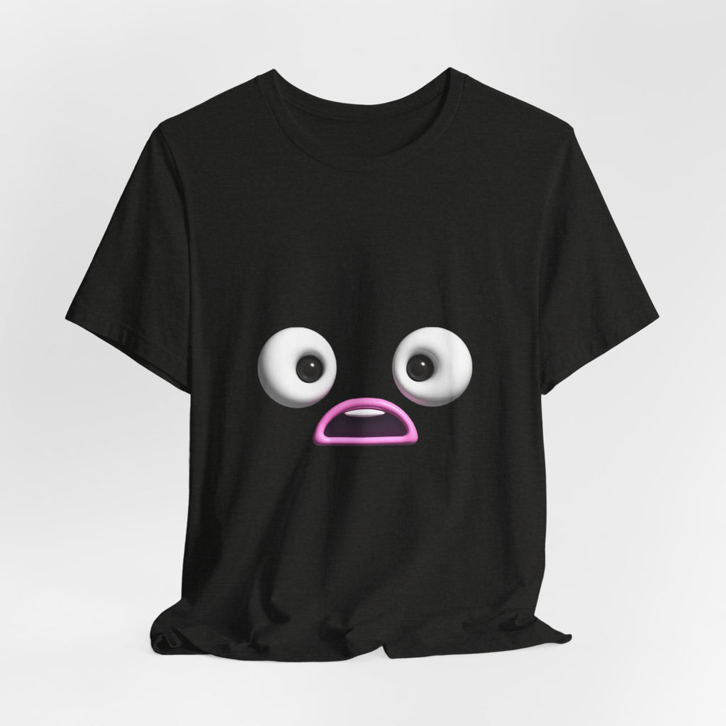 Shocked Face Expression Emoji Face Cute T-Shirt — Funny Minimal Mood Graphic Tee