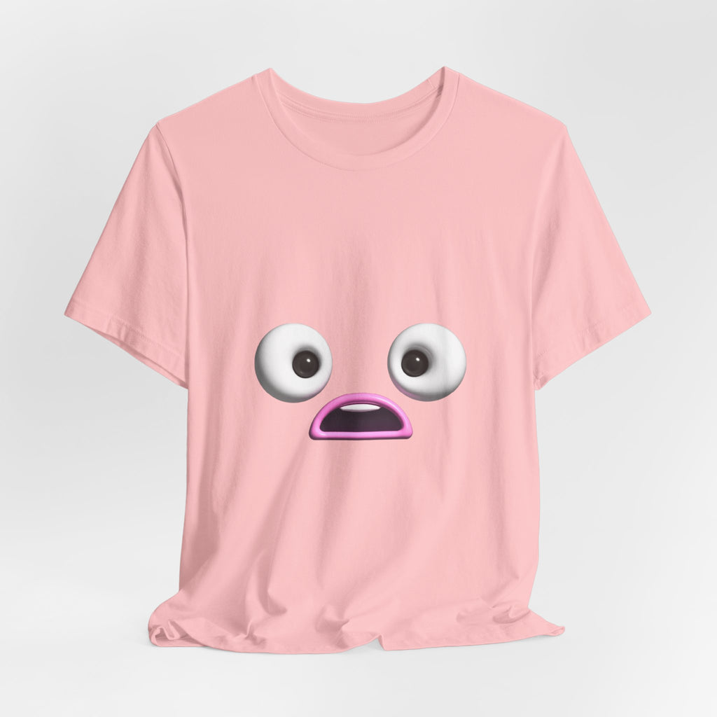 Shocked Face Expression Emoji Face Cute T-Shirt — Funny Minimal Mood Graphic Tee