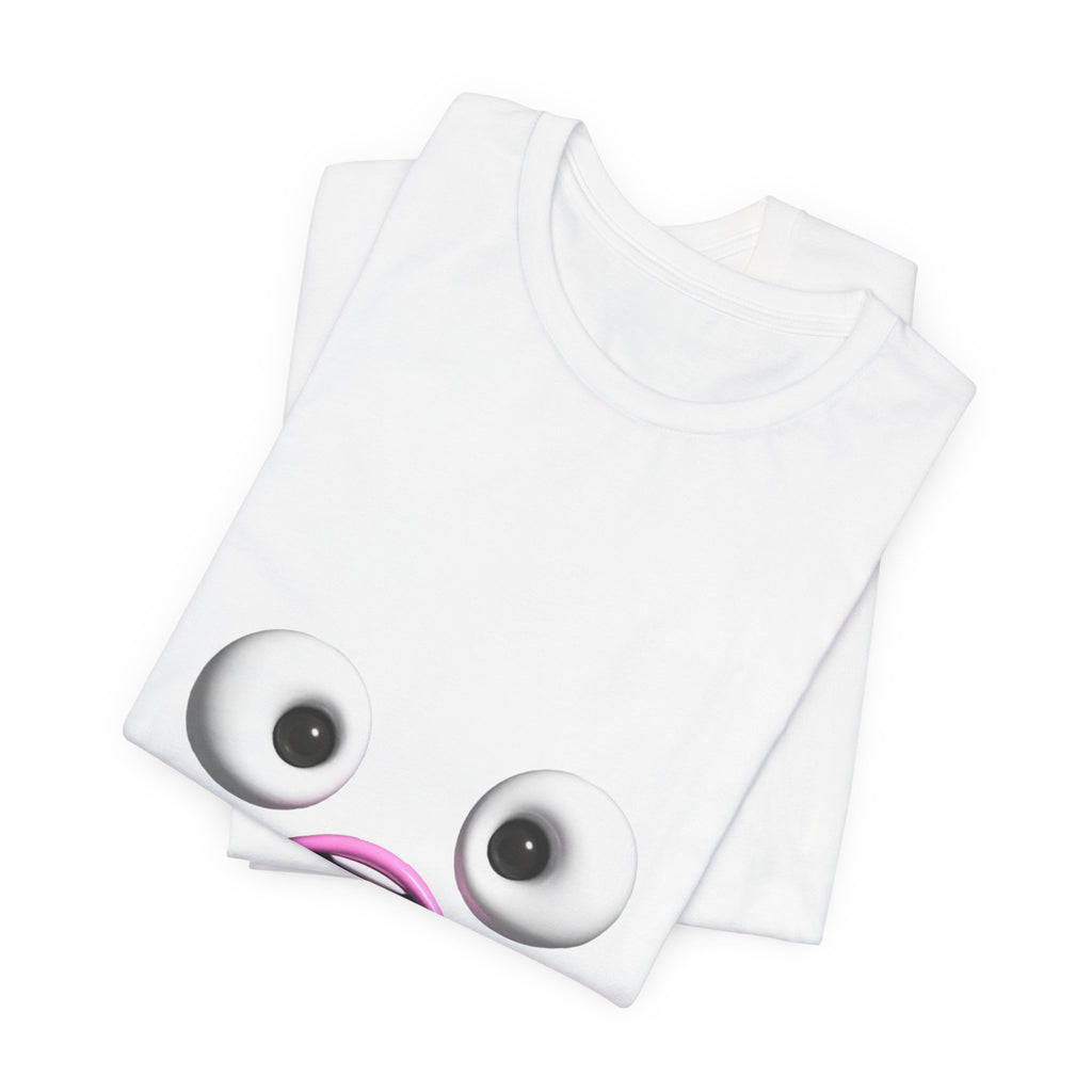 Shocked Face Expression Emoji Face Cute T-Shirt — Funny Minimal Mood Graphic Tee
