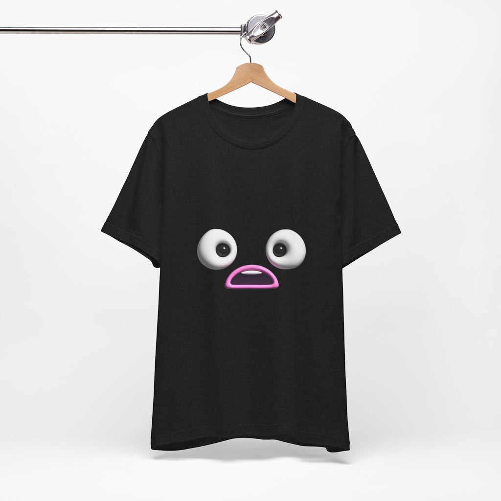 Shocked Face Expression Emoji Face Cute T-Shirt — Funny Minimal Mood Graphic Tee