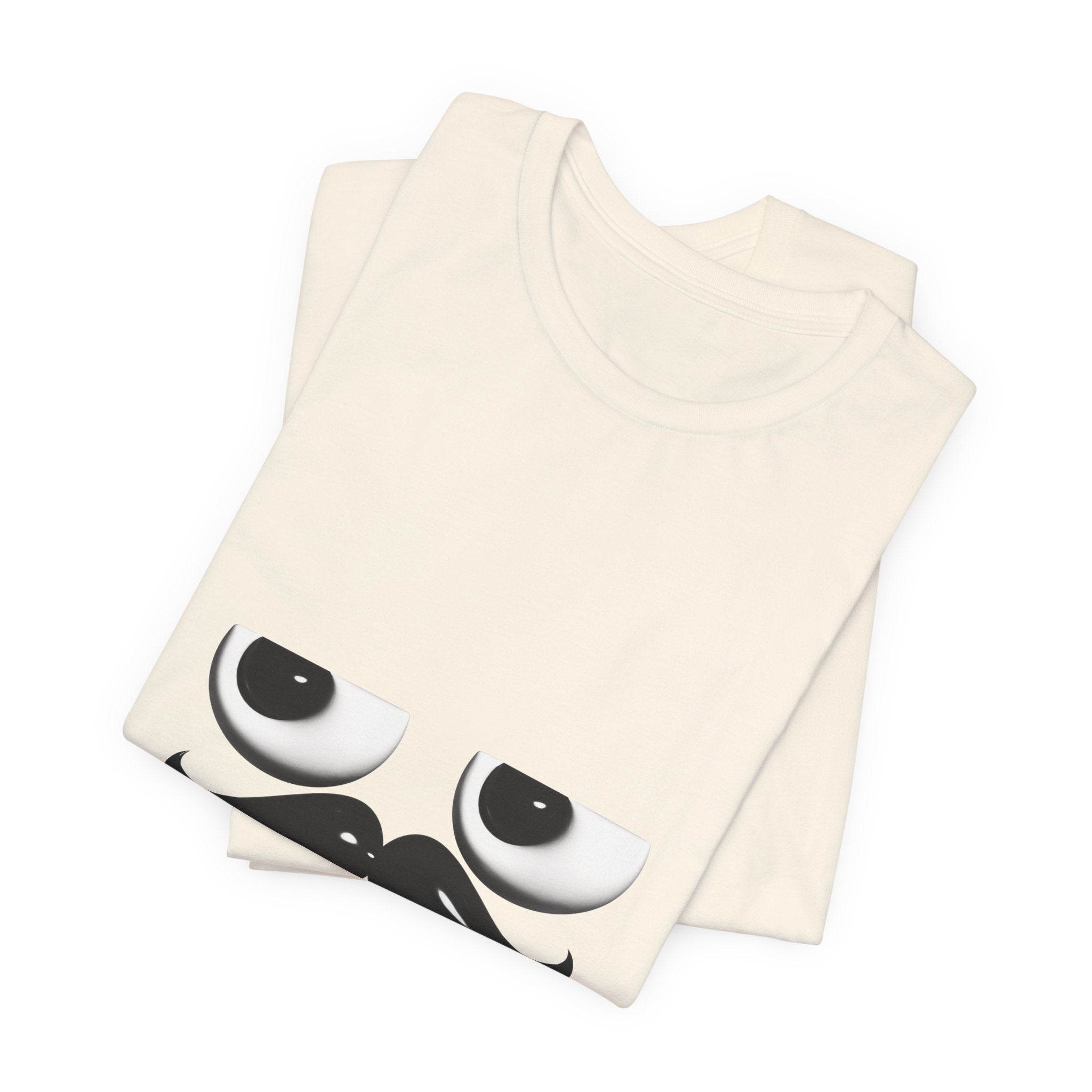 Funny Mustache Eyes T-Shirt – Minimalist Humor Emoji Face Graphic Tee
