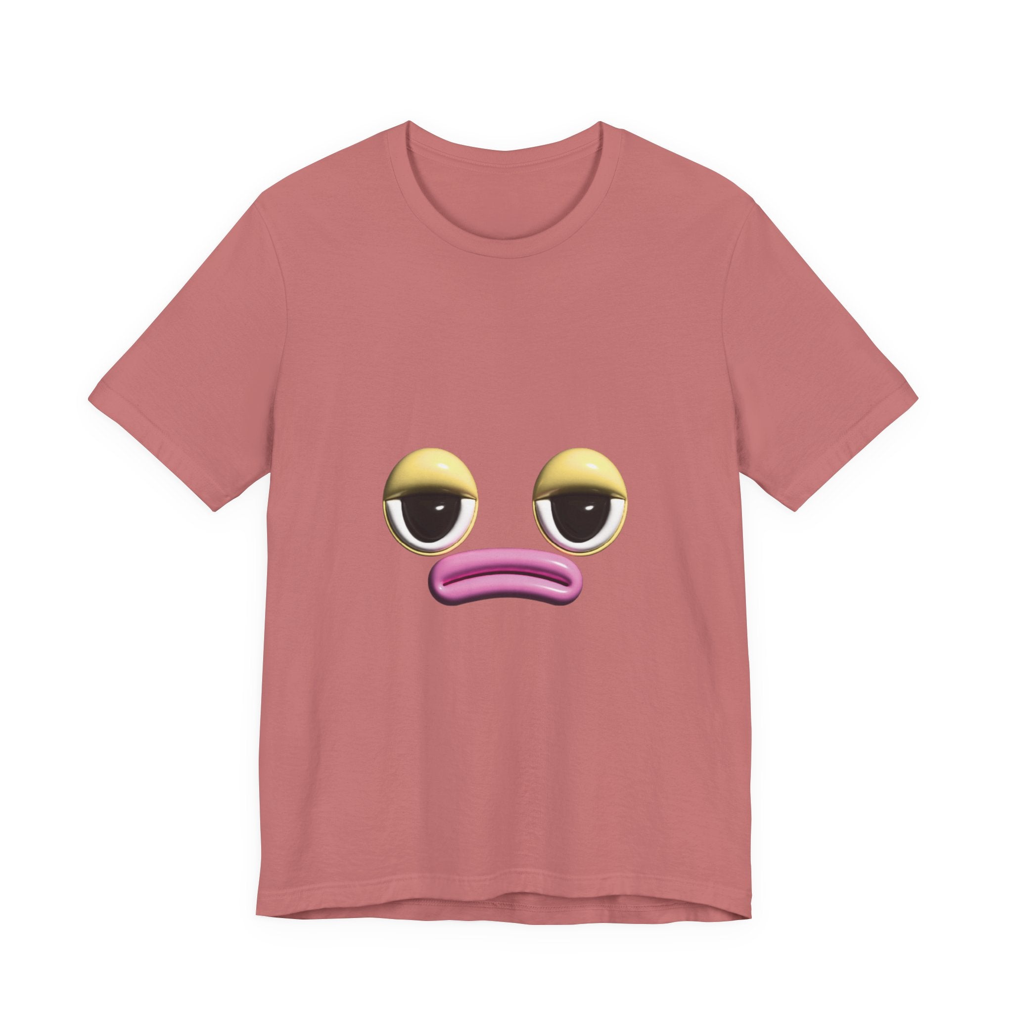 Unimpressed Mood Face T-Shirt – Funny Minimalist Graphic Tee Face