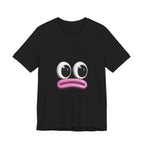 Sad Emoji Face T-Shirt — Cute Pink Pout Graphic Tee