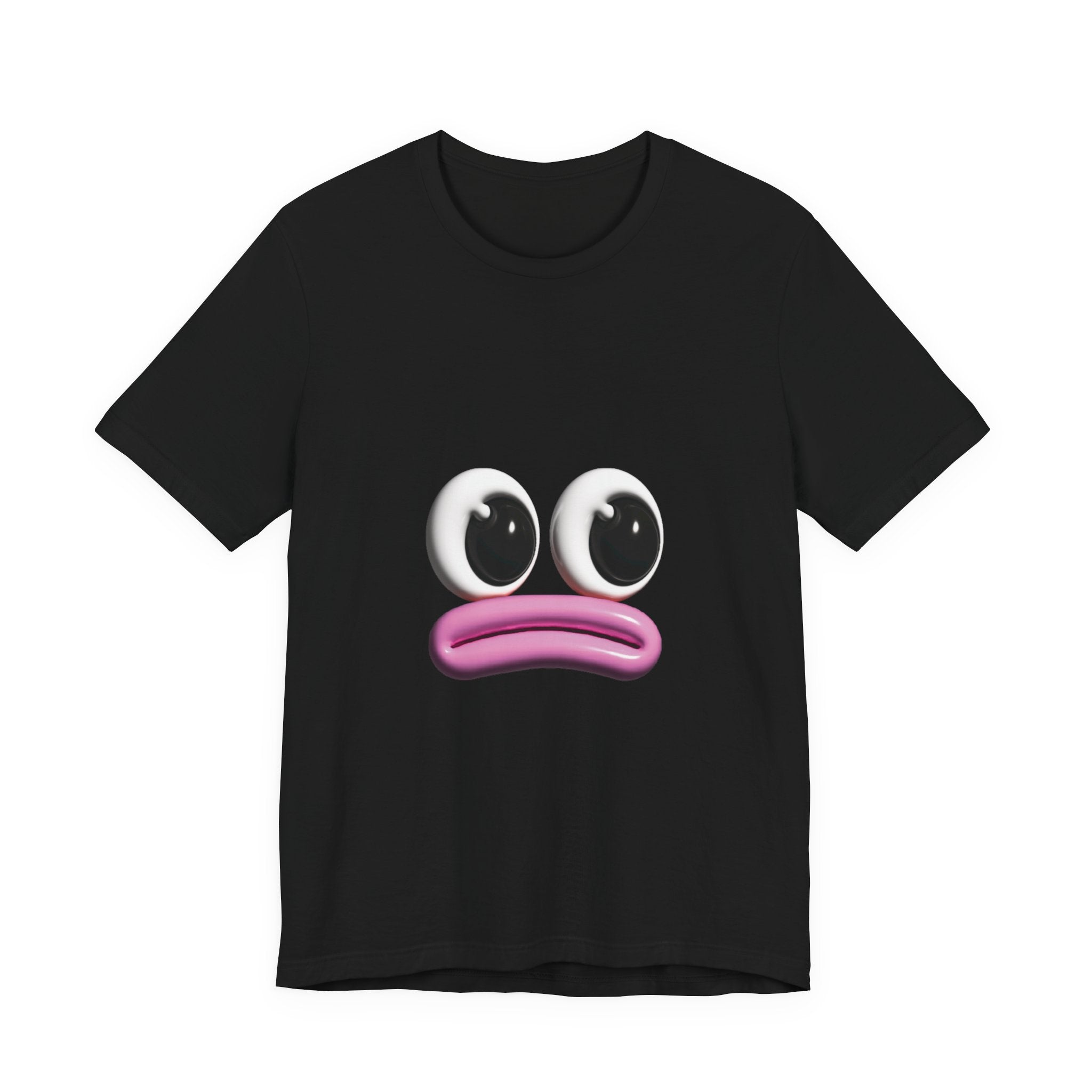 Sad Emoji Face T-Shirt — Cute Pink Pout Graphic Tee