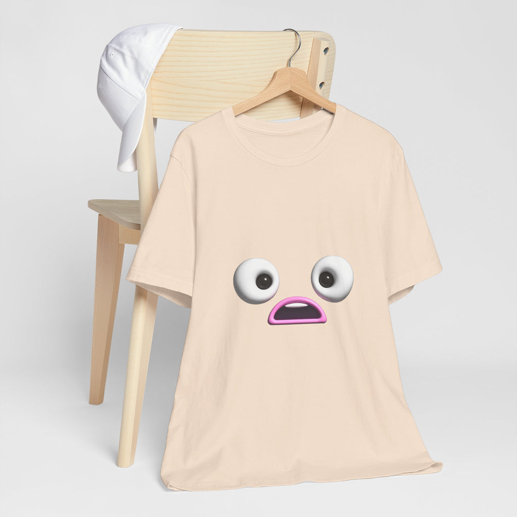 Shocked Face Expression Emoji Face Cute T-Shirt — Funny Minimal Mood Graphic Tee