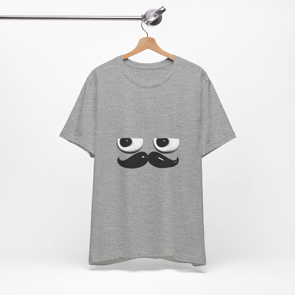 Funny Mustache Eyes T-Shirt – Minimalist Humor Emoji Face Graphic Tee