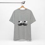 Funny Mustache Eyes T-Shirt – Minimalist Humor Emoji Face Graphic Tee