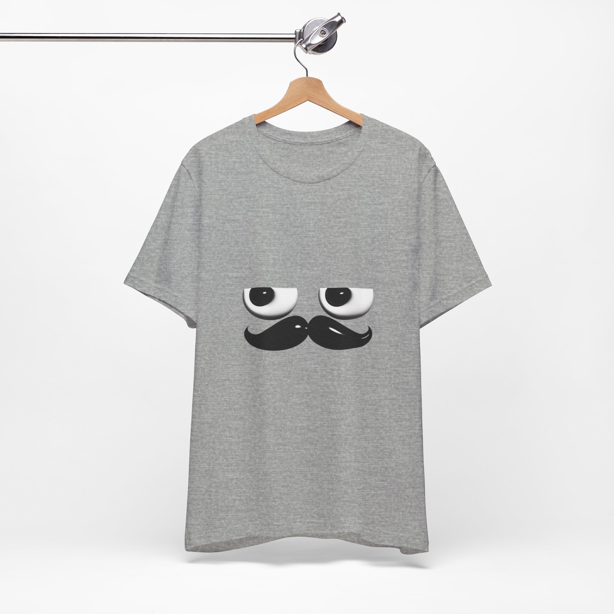 Funny Mustache Eyes T-Shirt – Minimalist Humor Emoji Face Graphic Tee