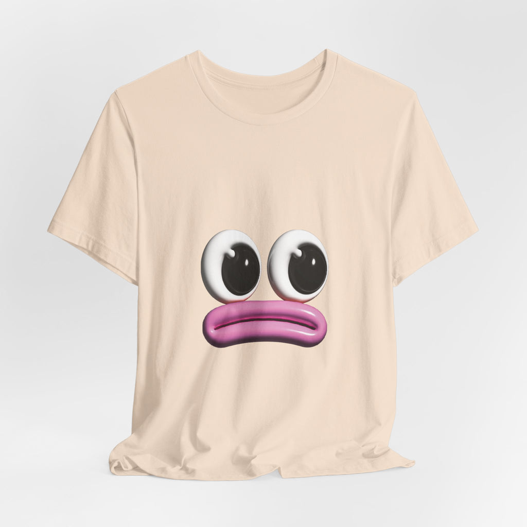 Sad Emoji Face T-Shirt — Cute Pink Pout Graphic Tee