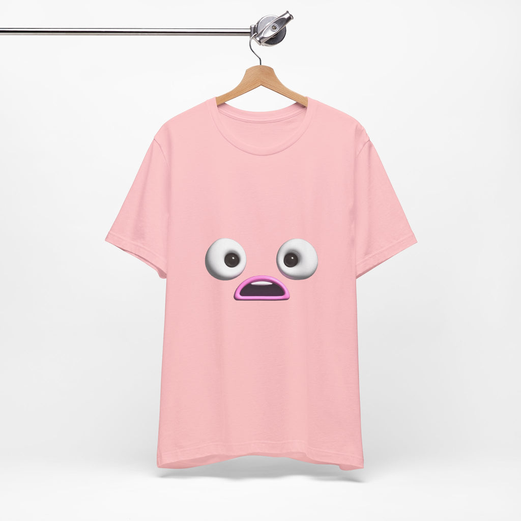 Shocked Face Expression Emoji Face Cute T-Shirt — Funny Minimal Mood Graphic Tee