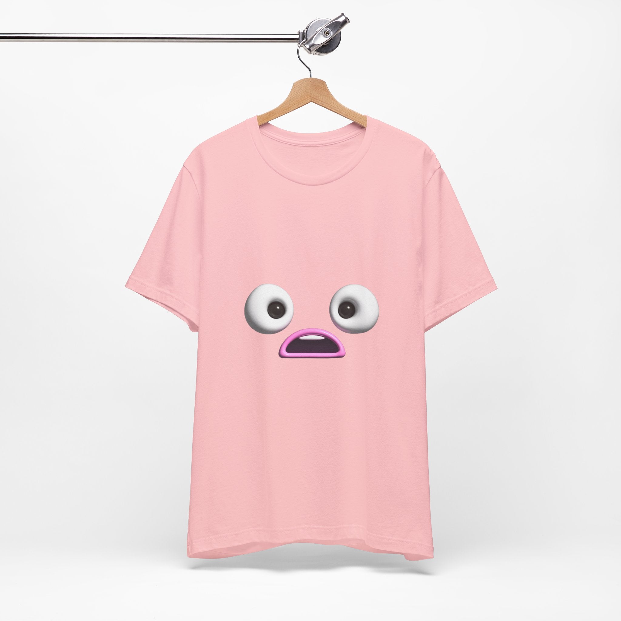 Shocked Face Expression Emoji Face Cute T-Shirt — Funny Minimal Mood Graphic Tee