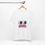 Sad Emoji Face T-Shirt — Cute Pink Pout Graphic Tee