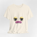 Unimpressed Mood Face T-Shirt – Funny Minimalist Graphic Tee Face