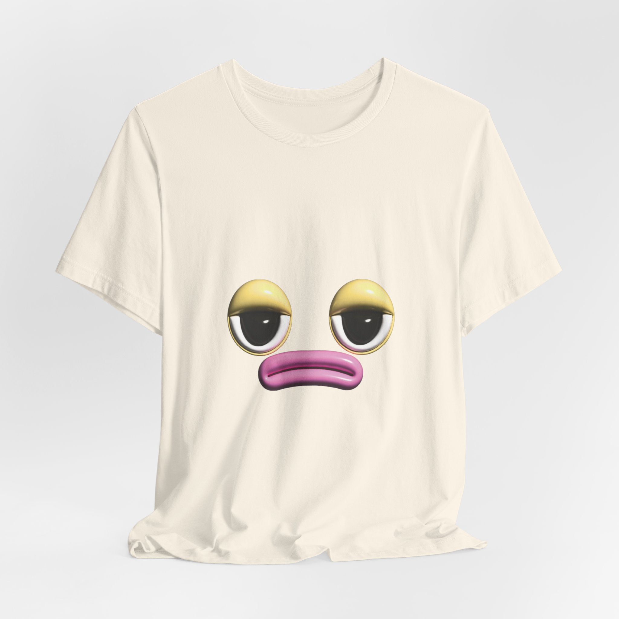 Unimpressed Mood Face T-Shirt – Funny Minimalist Graphic Tee Face
