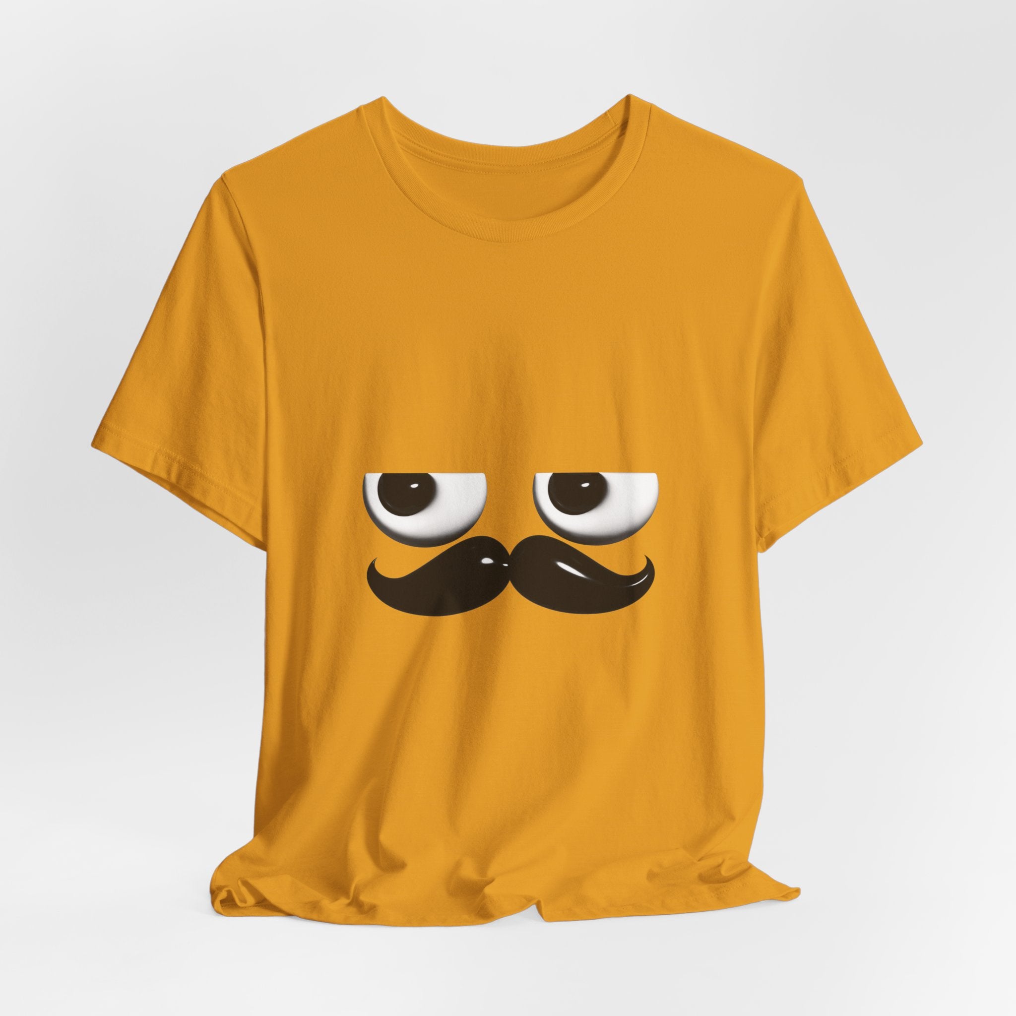 Funny Mustache Eyes T-Shirt – Minimalist Humor Emoji Face Graphic Tee