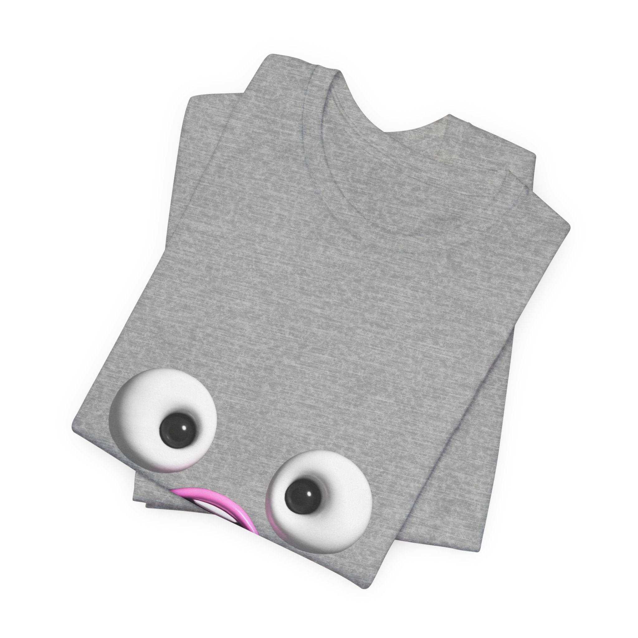 Shocked Face Expression Emoji Face Cute T-Shirt — Funny Minimal Mood Graphic Tee