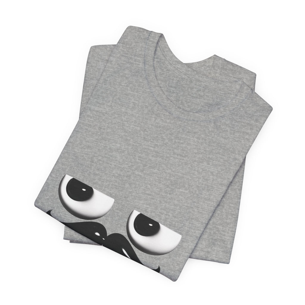 Funny Mustache Eyes T-Shirt – Minimalist Humor Emoji Face Graphic Tee