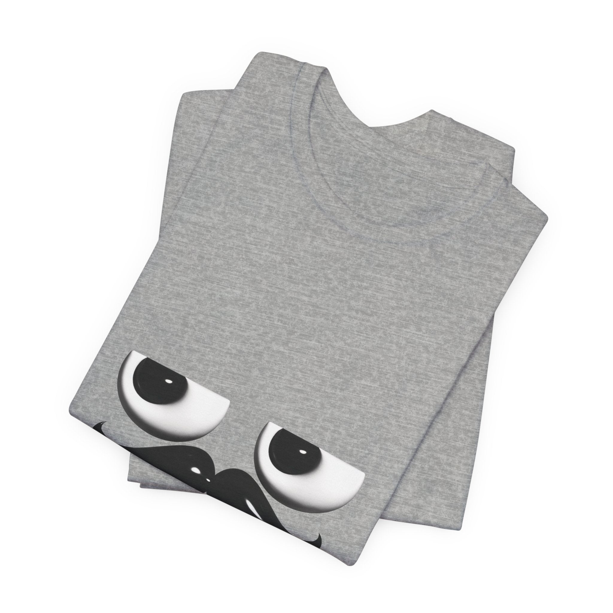 Funny Mustache Eyes T-Shirt – Minimalist Humor Emoji Face Graphic Tee