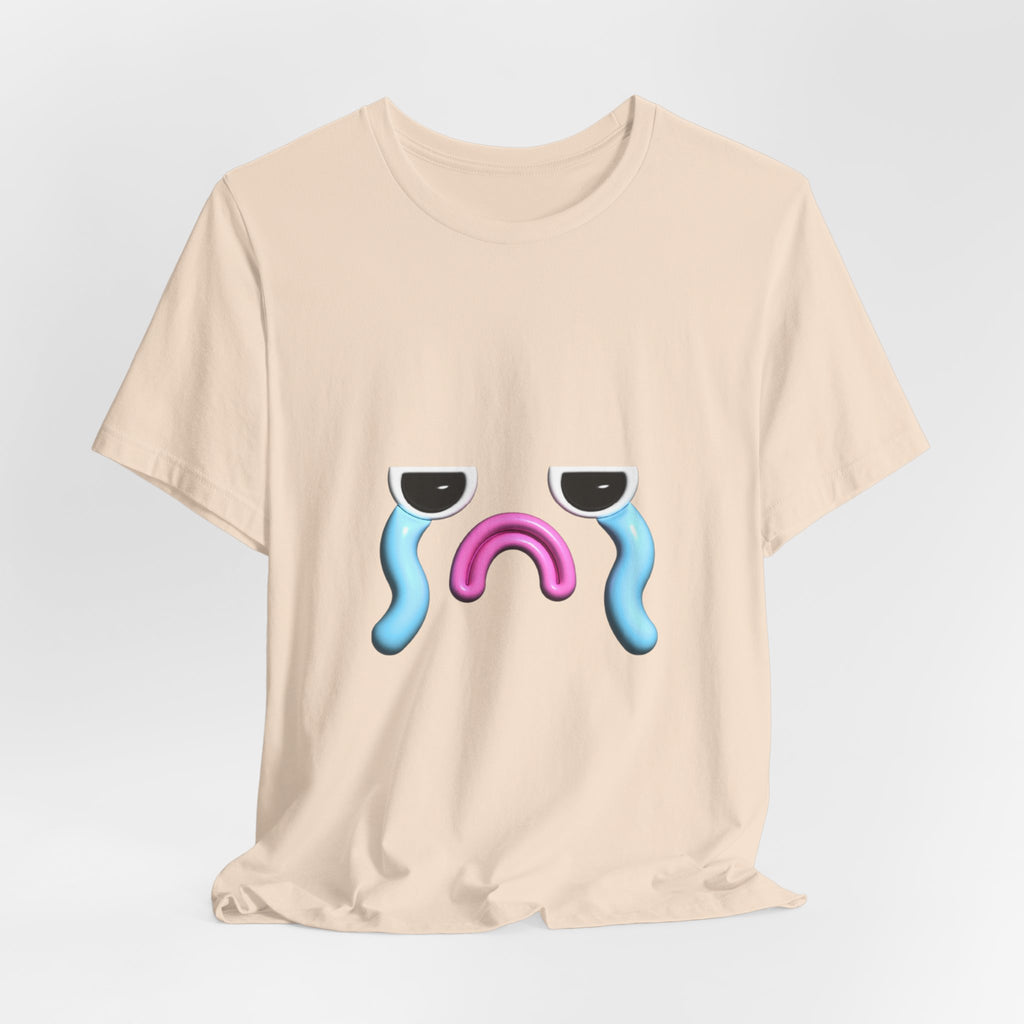 Sad but cute Emoji Face T-Shirt — Minimal Relatable Aesthetic Graphic Tee