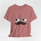 Funny Mustache Eyes T-Shirt – Minimalist Humor Emoji Face Graphic Tee