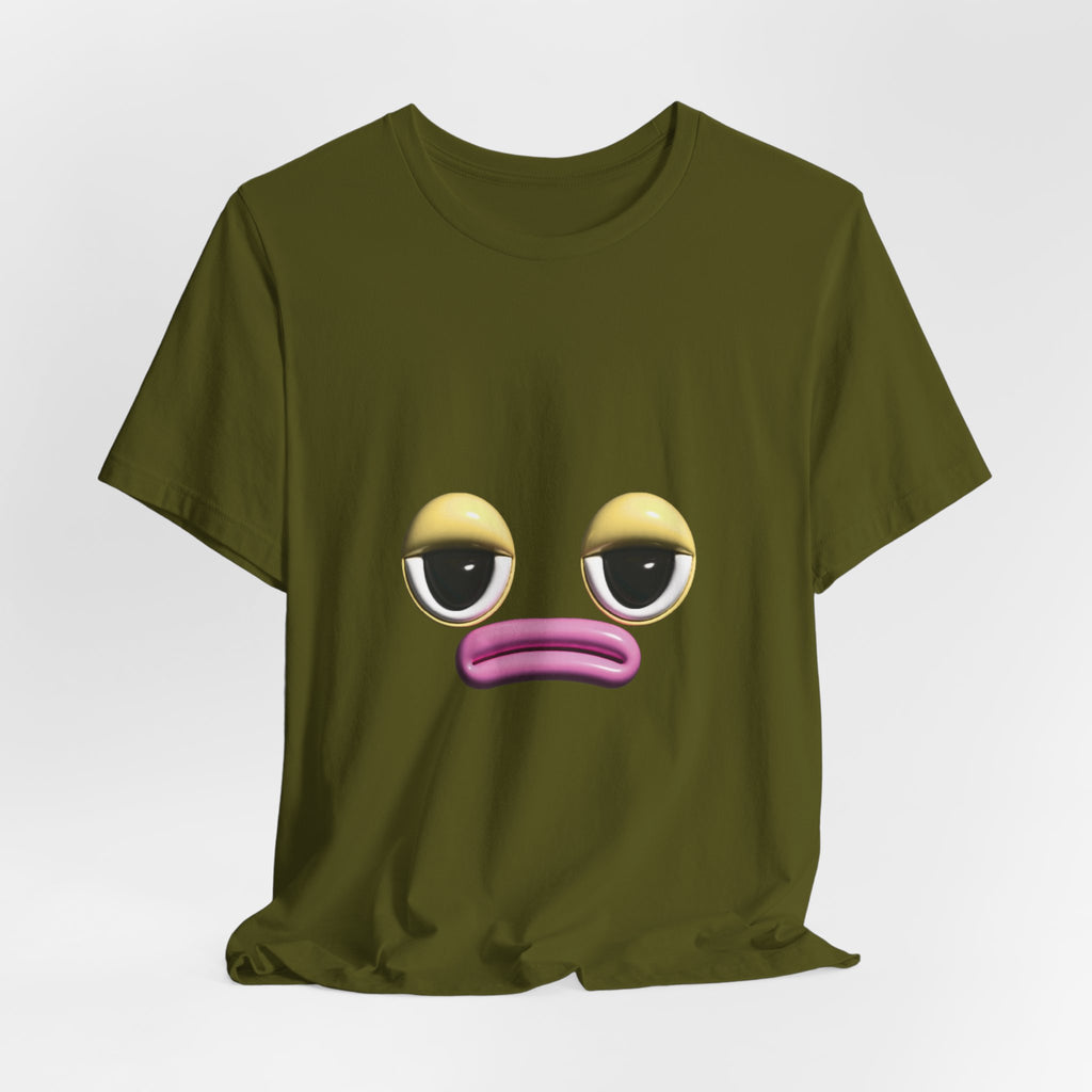 Unimpressed Mood Face T-Shirt – Funny Minimalist Graphic Tee Face
