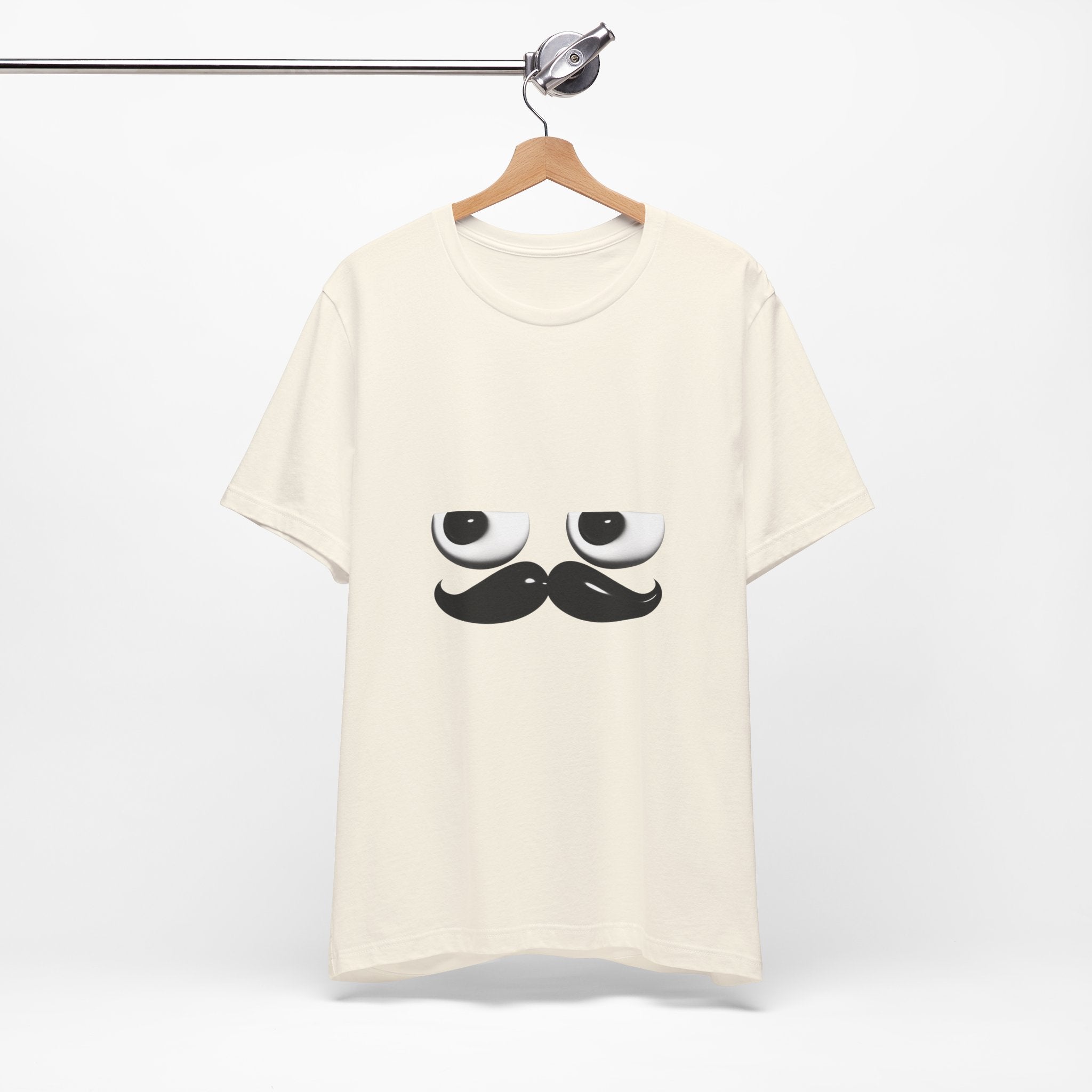 Funny Mustache Eyes T-Shirt – Minimalist Humor Emoji Face Graphic Tee