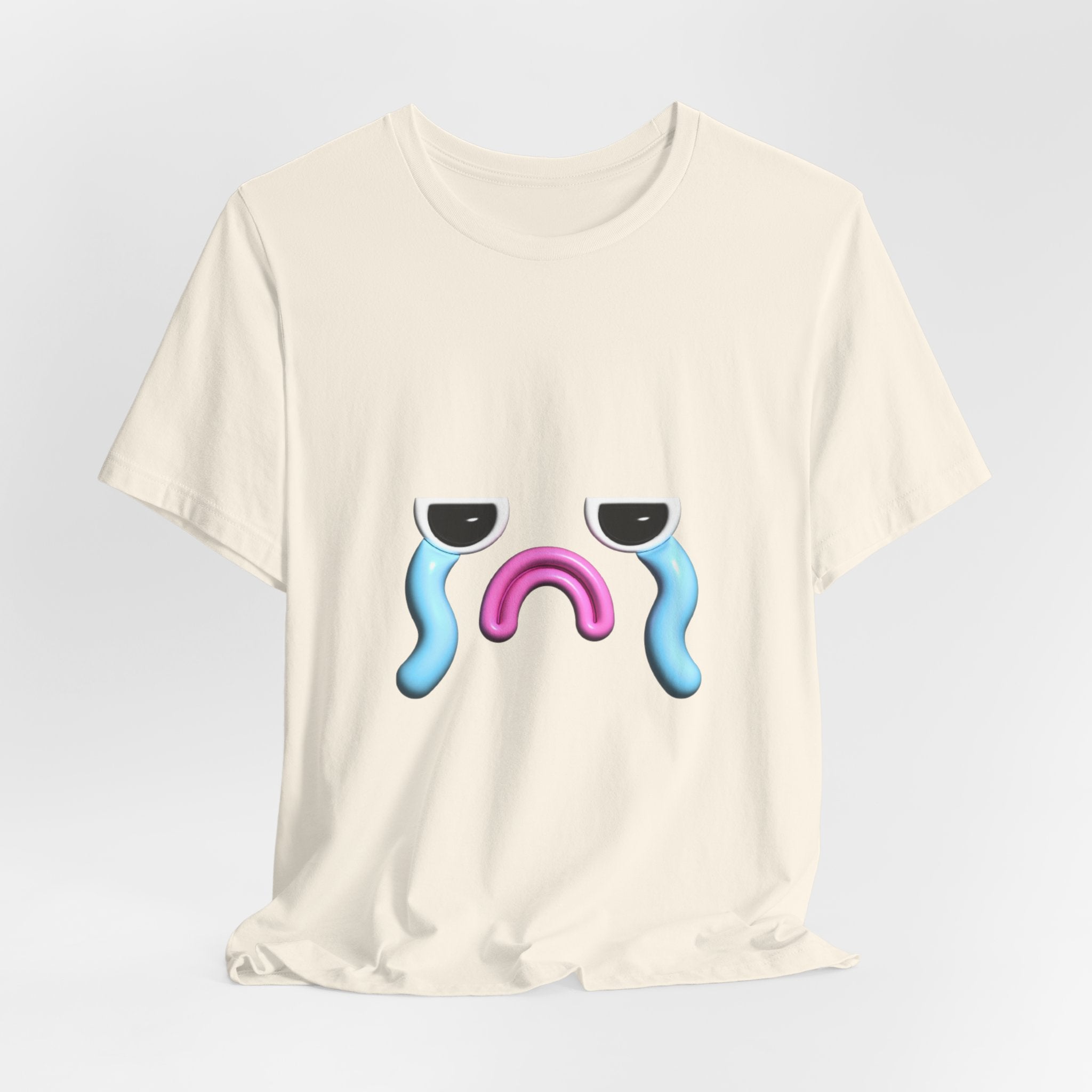Sad but cute Emoji Face T-Shirt — Minimal Relatable Aesthetic Graphic Tee