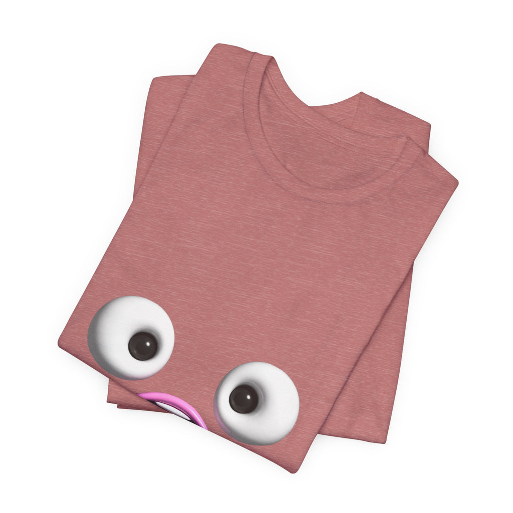 Shocked Face Expression Emoji Face Cute T-Shirt — Funny Minimal Mood Graphic Tee