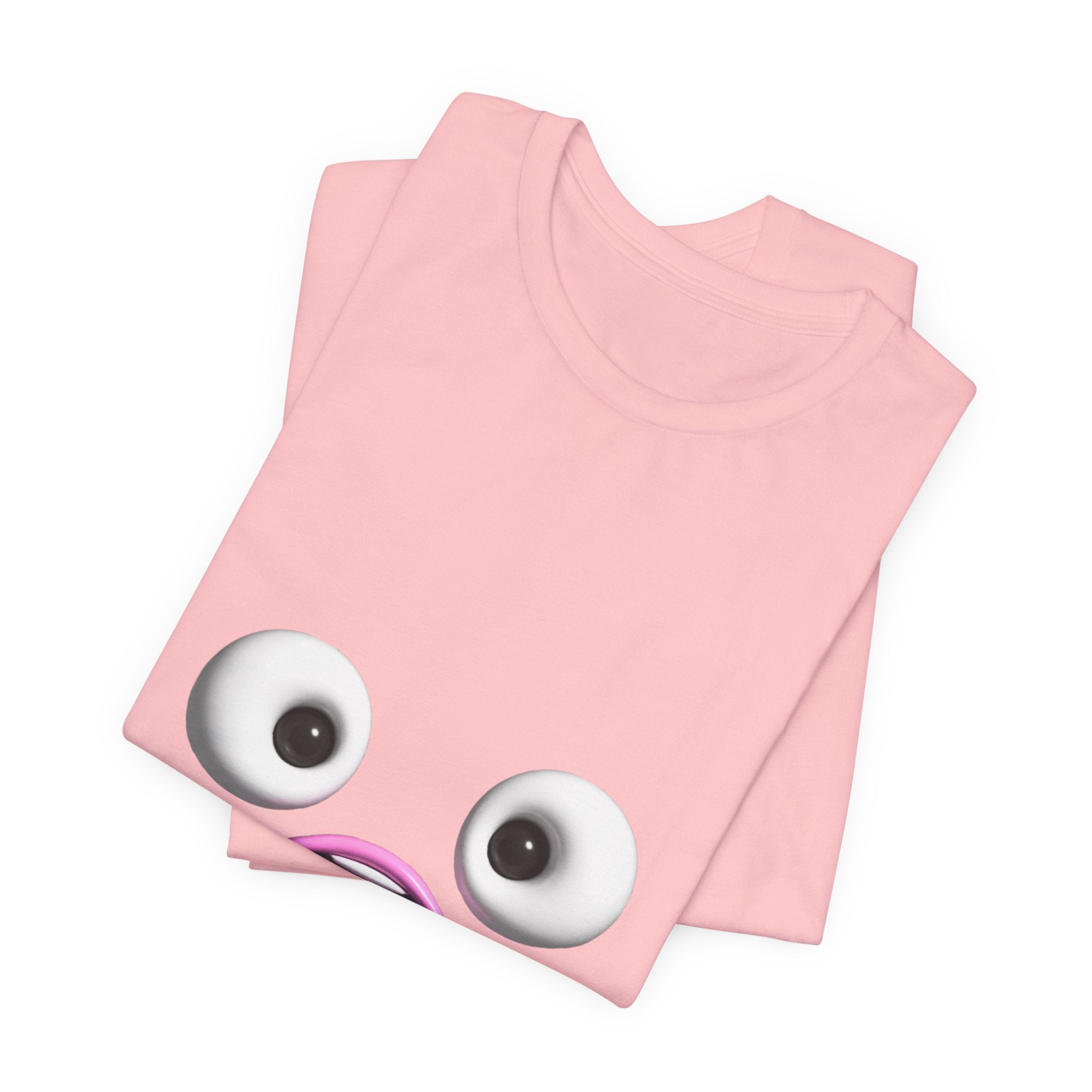 Shocked Face Expression Emoji Face Cute T-Shirt — Funny Minimal Mood Graphic Tee