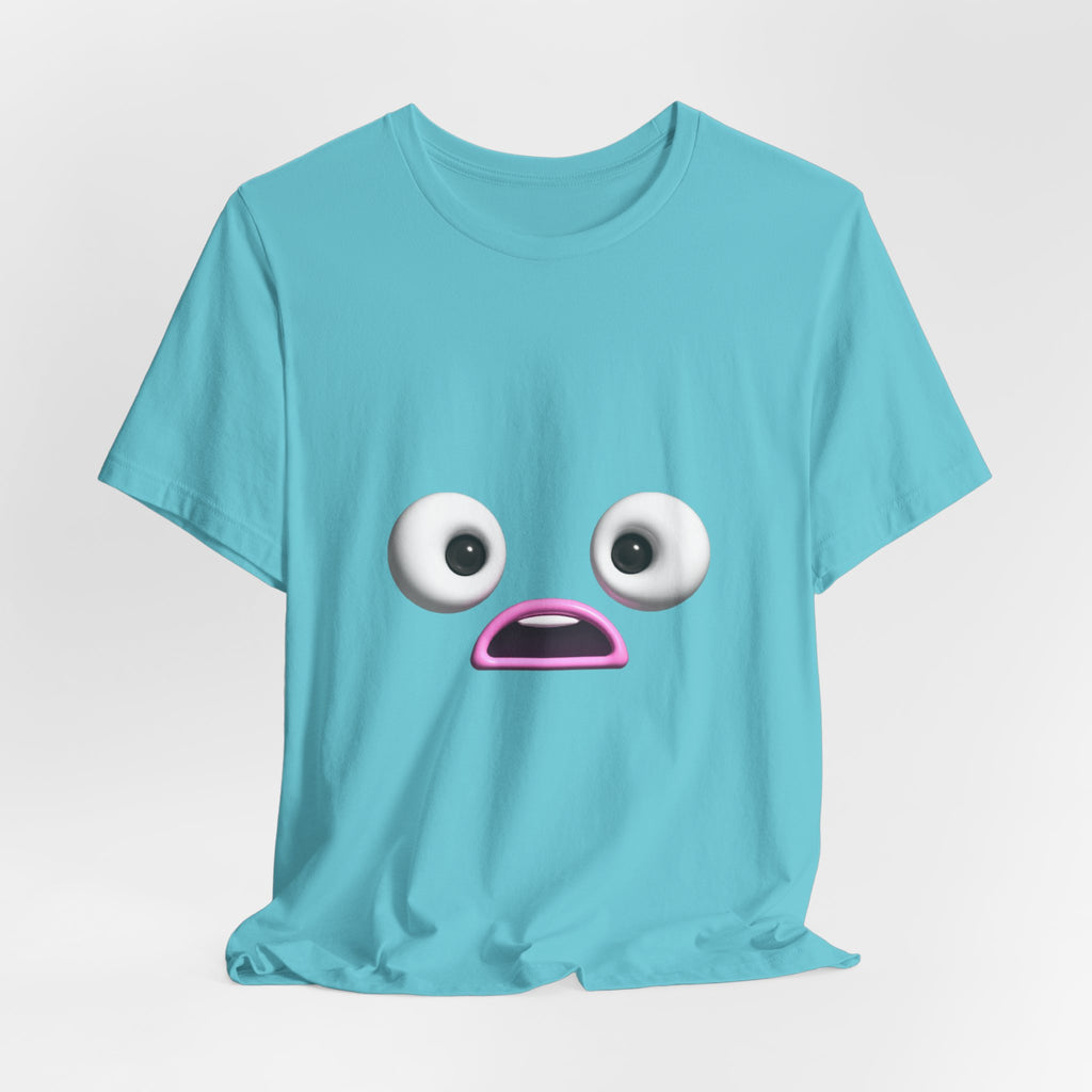Shocked Face Expression Emoji Face Cute T-Shirt — Funny Minimal Mood Graphic Tee