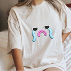 Sad but cute Emoji Face T-Shirt — Minimal Relatable Aesthetic Graphic Tee