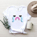 Sad but cute Emoji Face T-Shirt — Minimal Relatable Aesthetic Graphic Tee