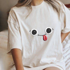 Cute Silly Emoji Face T-Shirt — Minimal Cute Graphic Tee