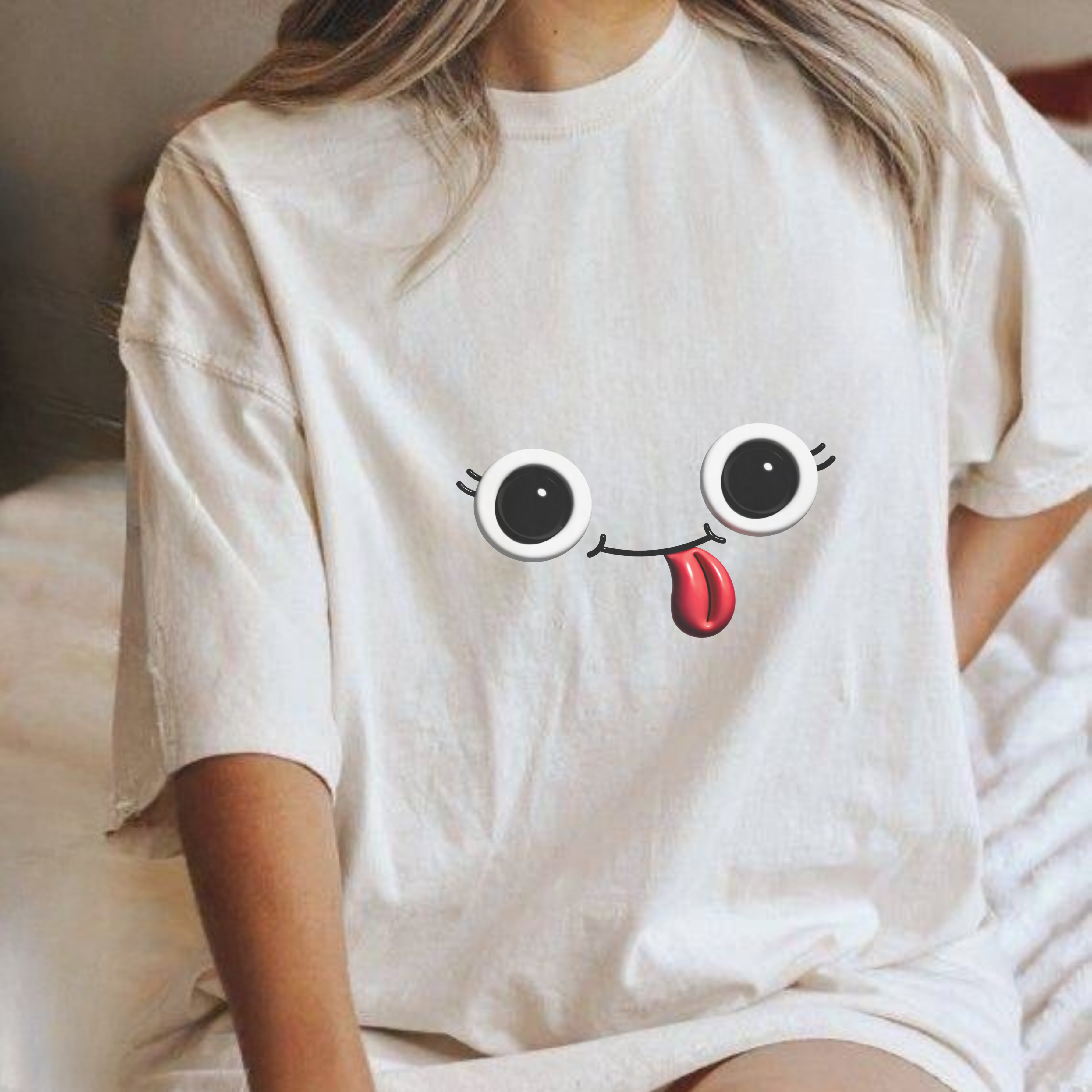 Cute Silly Emoji Face T-Shirt — Minimal Cute Graphic Tee