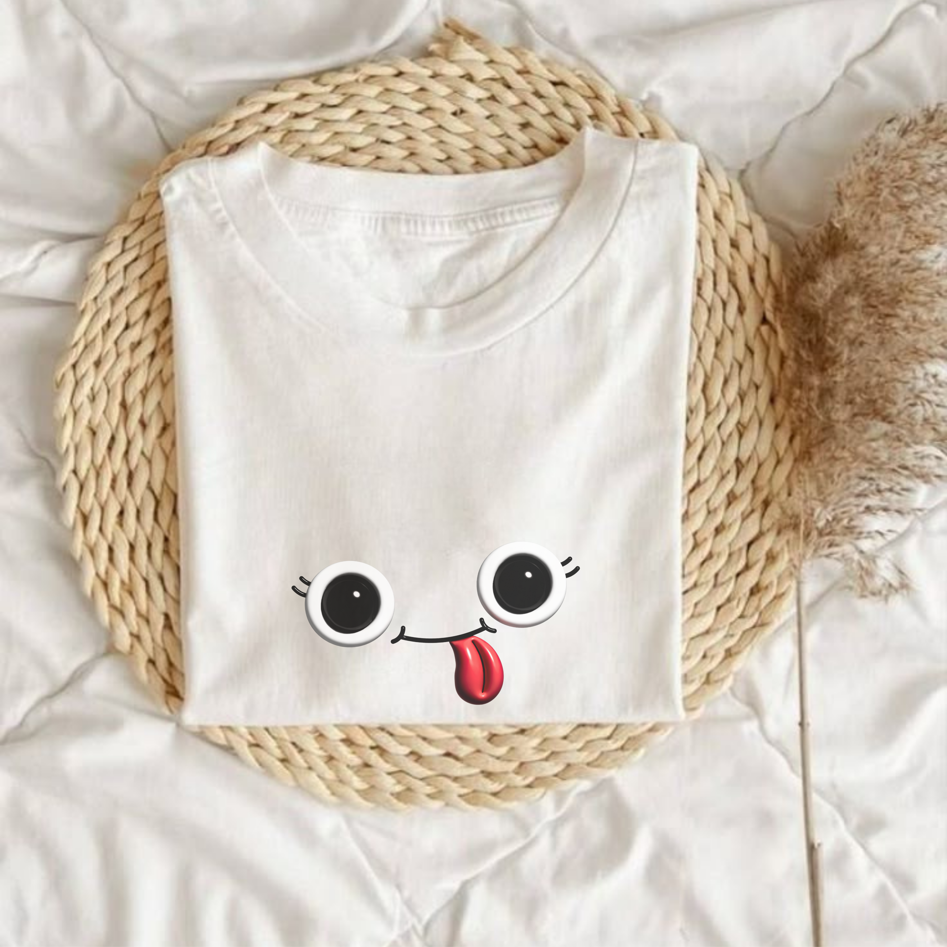 Cute Silly Emoji Face T-Shirt — Minimal Cute Graphic Tee