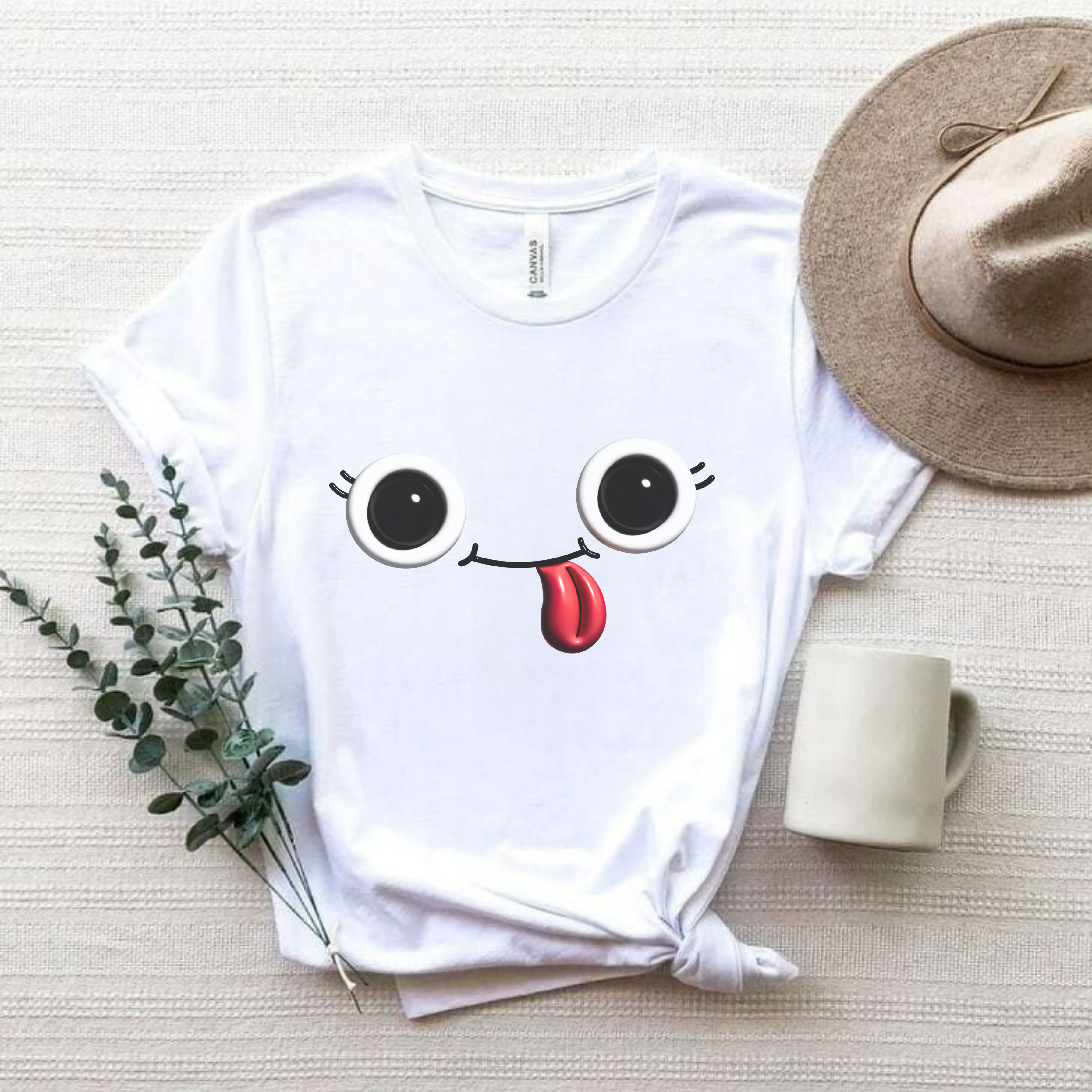 Cute Silly Emoji Face T-Shirt — Minimal Cute Graphic Tee