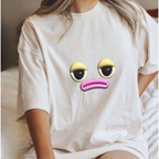 Unimpressed Mood Face T-Shirt – Funny Minimalist Graphic Tee Face
